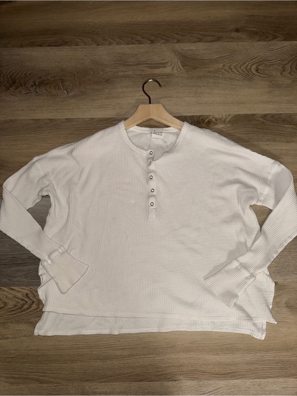 OFFLINE by Aerie White Waffle Knit Henley Long Sleeve- Size S